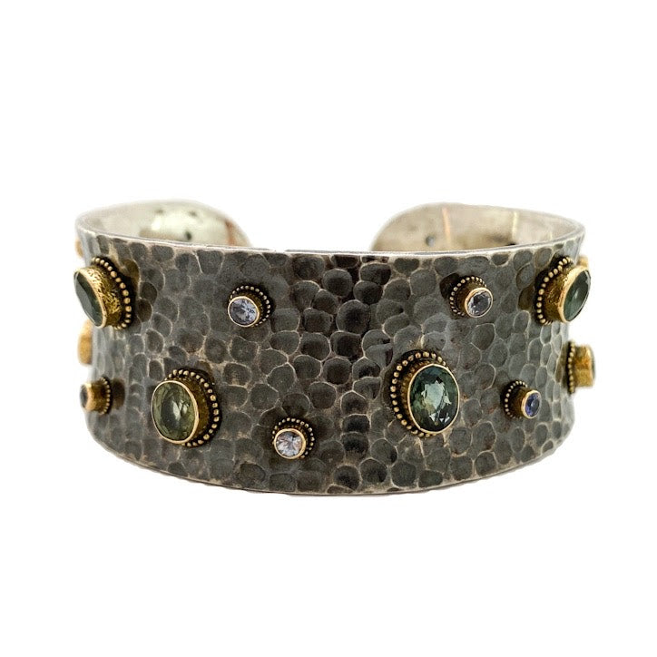 Hammered Sapphire Cuff