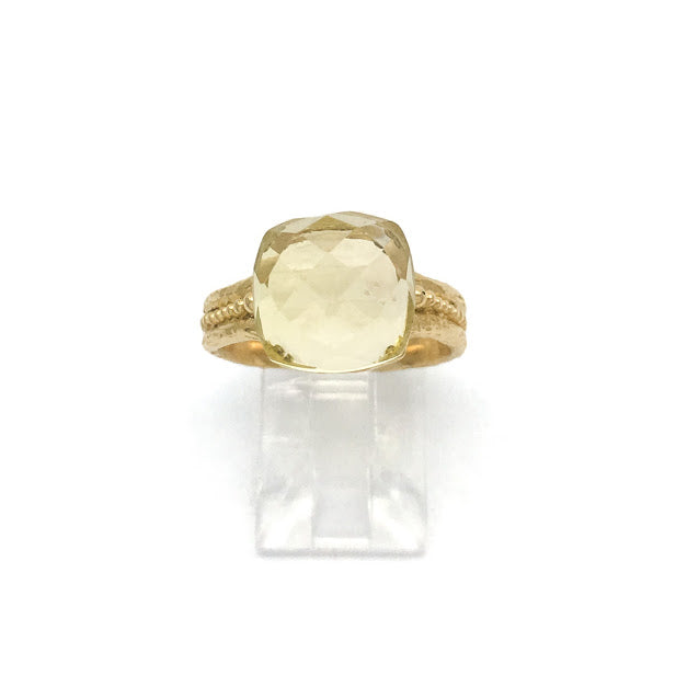 Caste granulation ring set with citrine