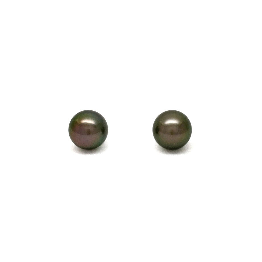 Black Tahitian Pearl Studs