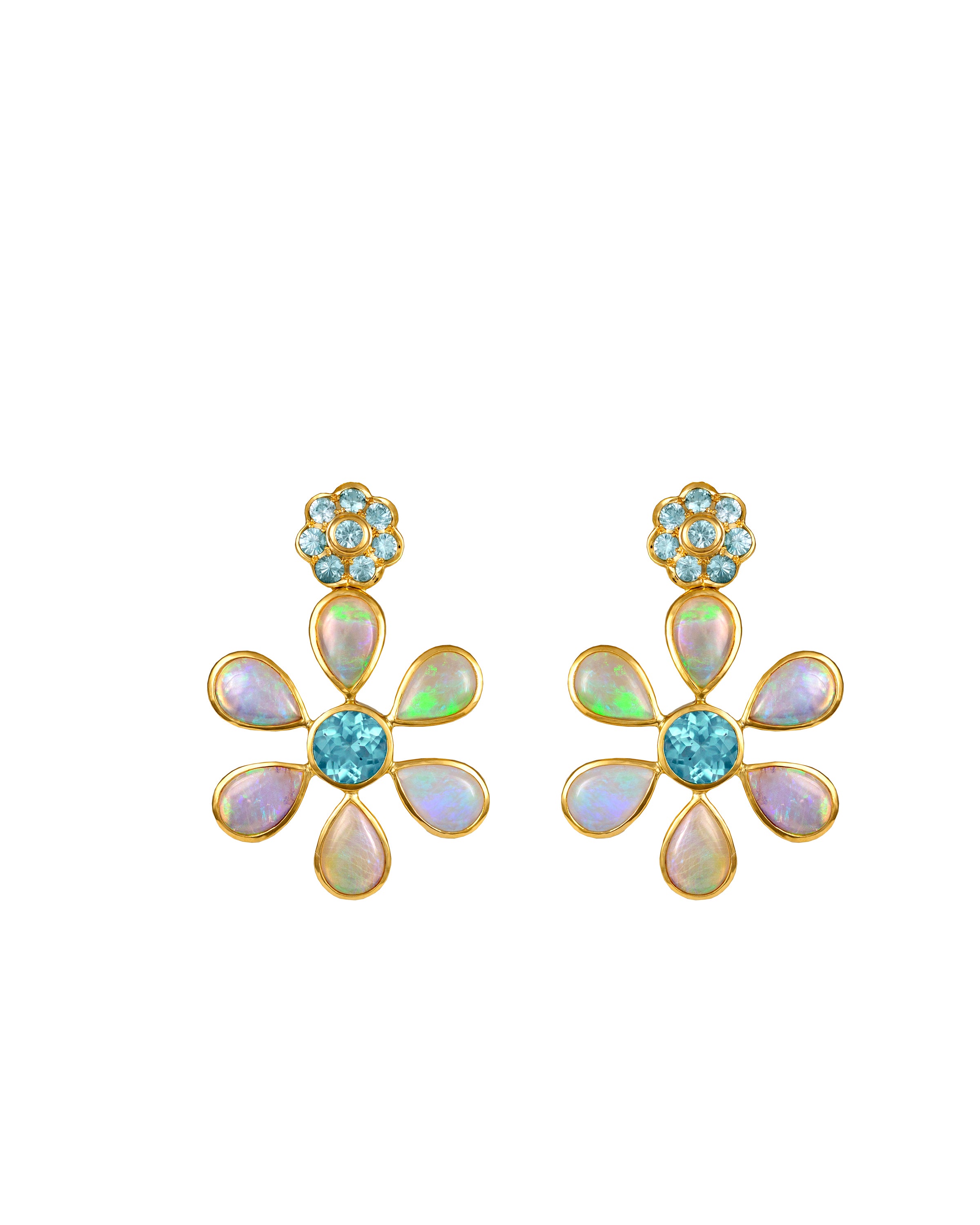 Opal Flower Earrings