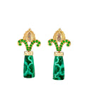 Malachite Flower Earrings