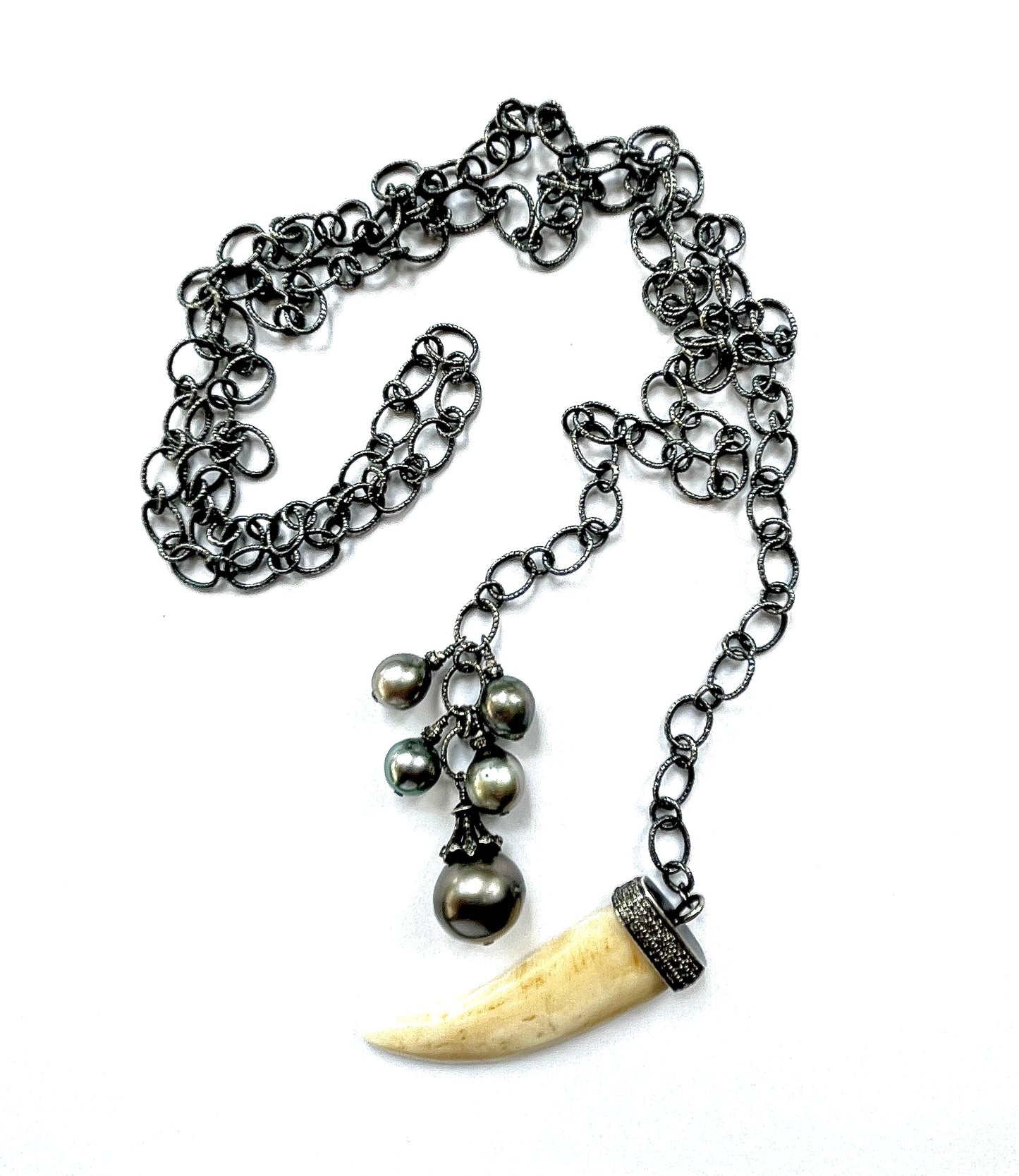 Tahitian Pearls, Deer Bone Lariat