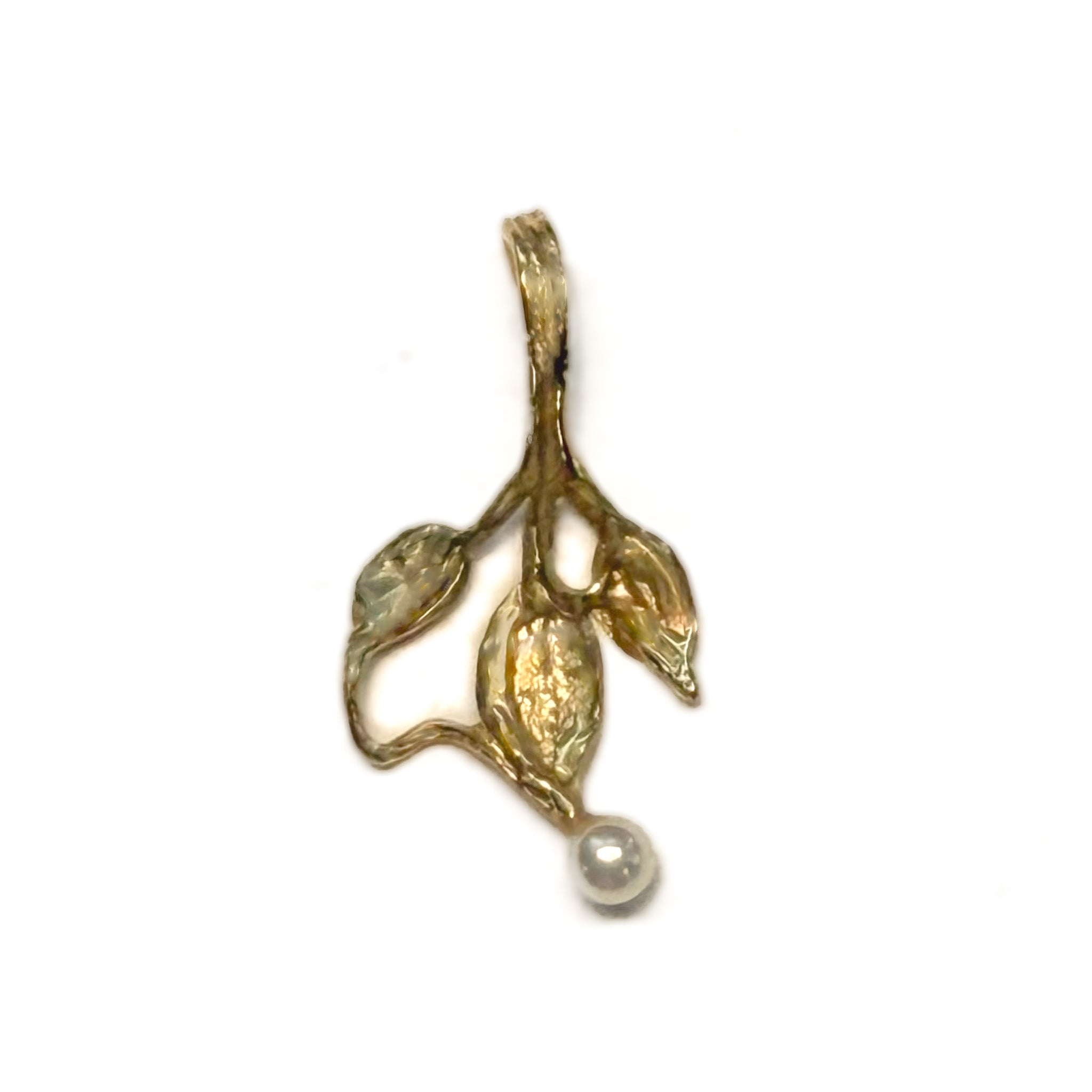 Leaf and Pearl Pendant