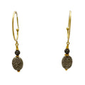 Oxidized Diamond Bead Earrings