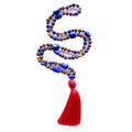 Lapis Rudraksha Seed Tassel Necklace