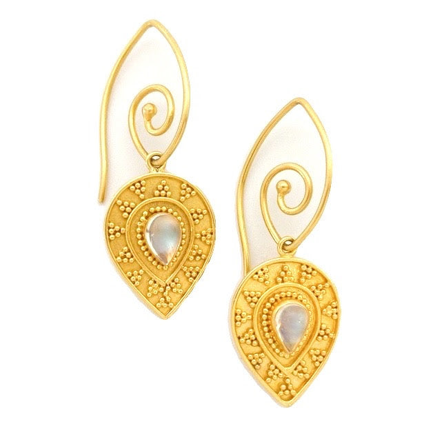 Granulation Moonstone Earrings