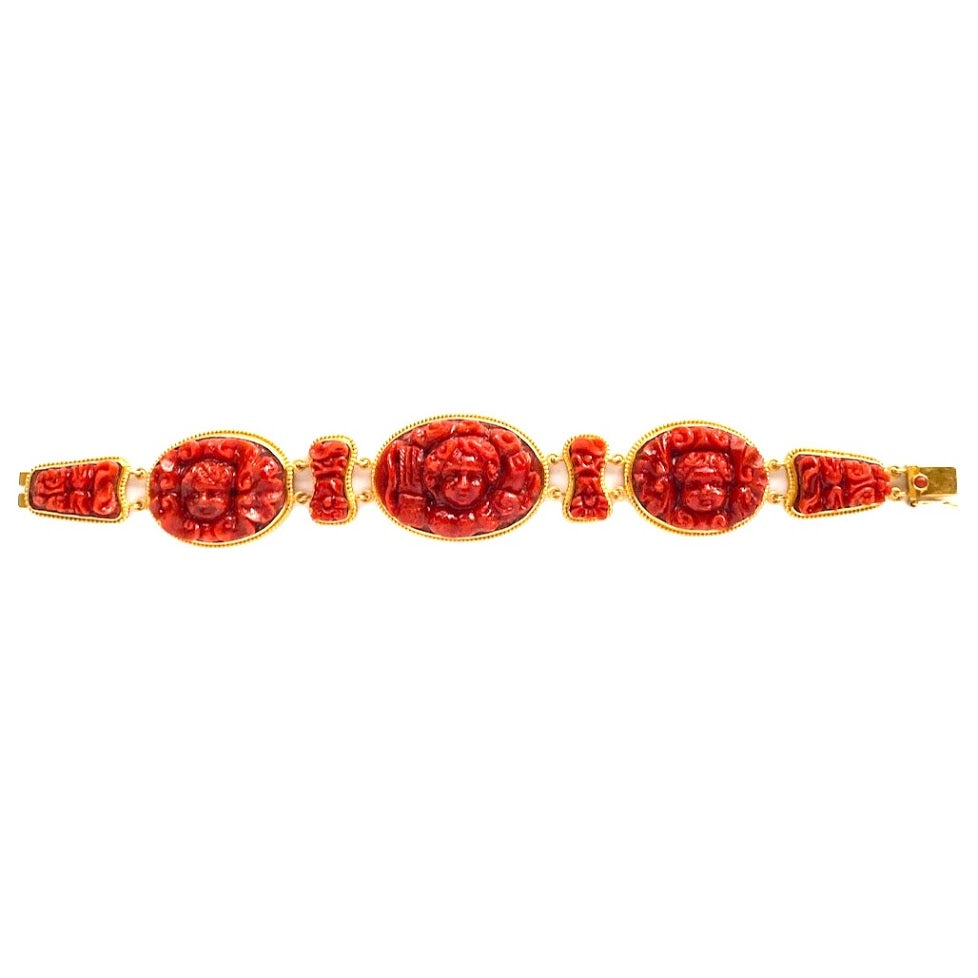 Amalfi Carved Coral Bracelet