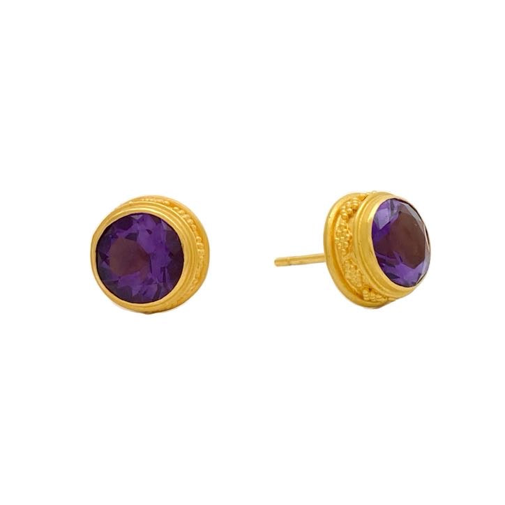Pill Box Four Jawau Amethyst Studs