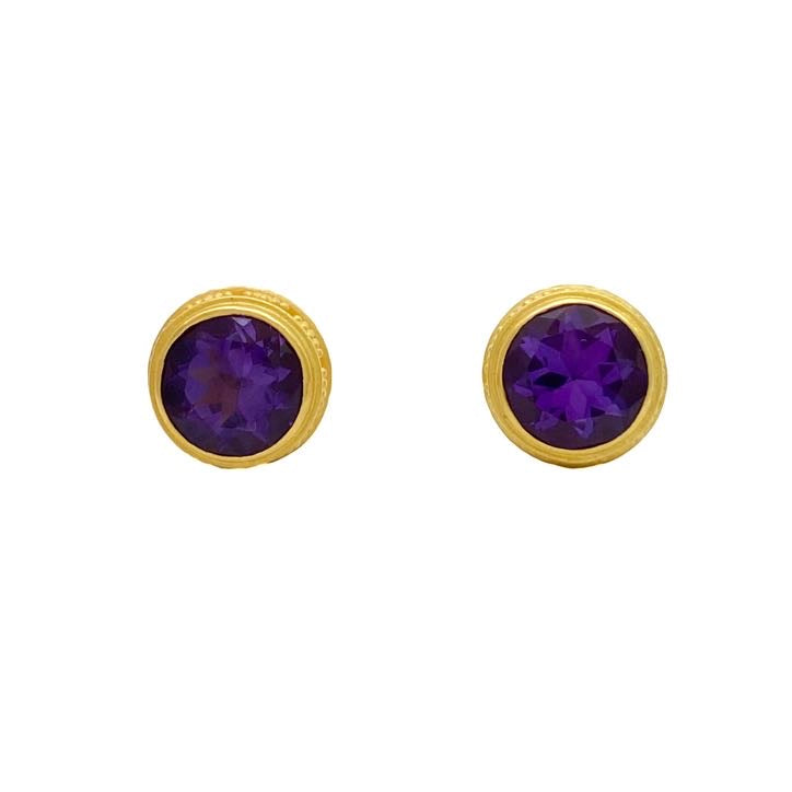 Pill Box Four Jawau Amethyst Studs