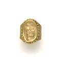 Angel, deer, star image from an impression from an ancient Roman stone seal on a fluid band with mock granulation