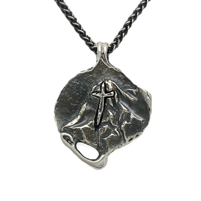 Mount of Holly Cross with aspen leaf background