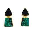 Druzy Azurite and Malachite Earrings