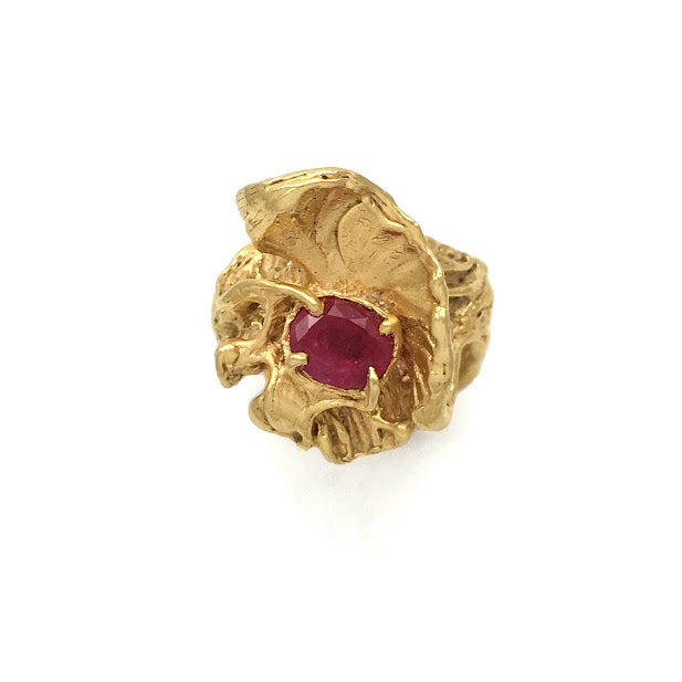 Blossom set with a ruby