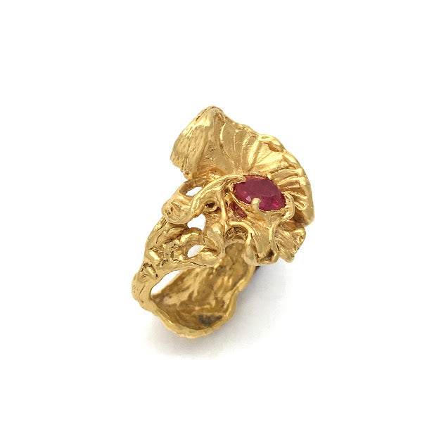Blossom set with a ruby