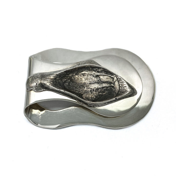 An image taken from a buffalo nickel and then stretched, symbolizing pinching your pennies or stretching your money out as far as it will go