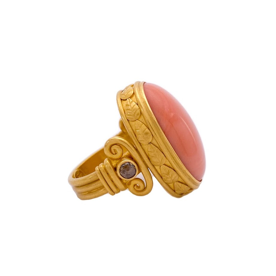 Corinthia Coral and Diamond Ring