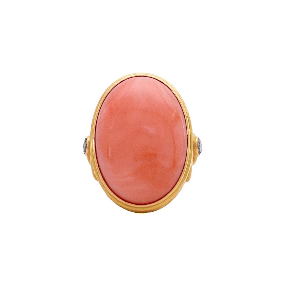 Corinthia Coral and Diamond Ring