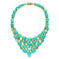 Blue Agate and Green Chrysoprase Fishnet Necklace