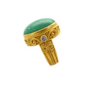 Fleur de Lys Green Agate Ring
