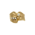 Fluid band set with four diamonds