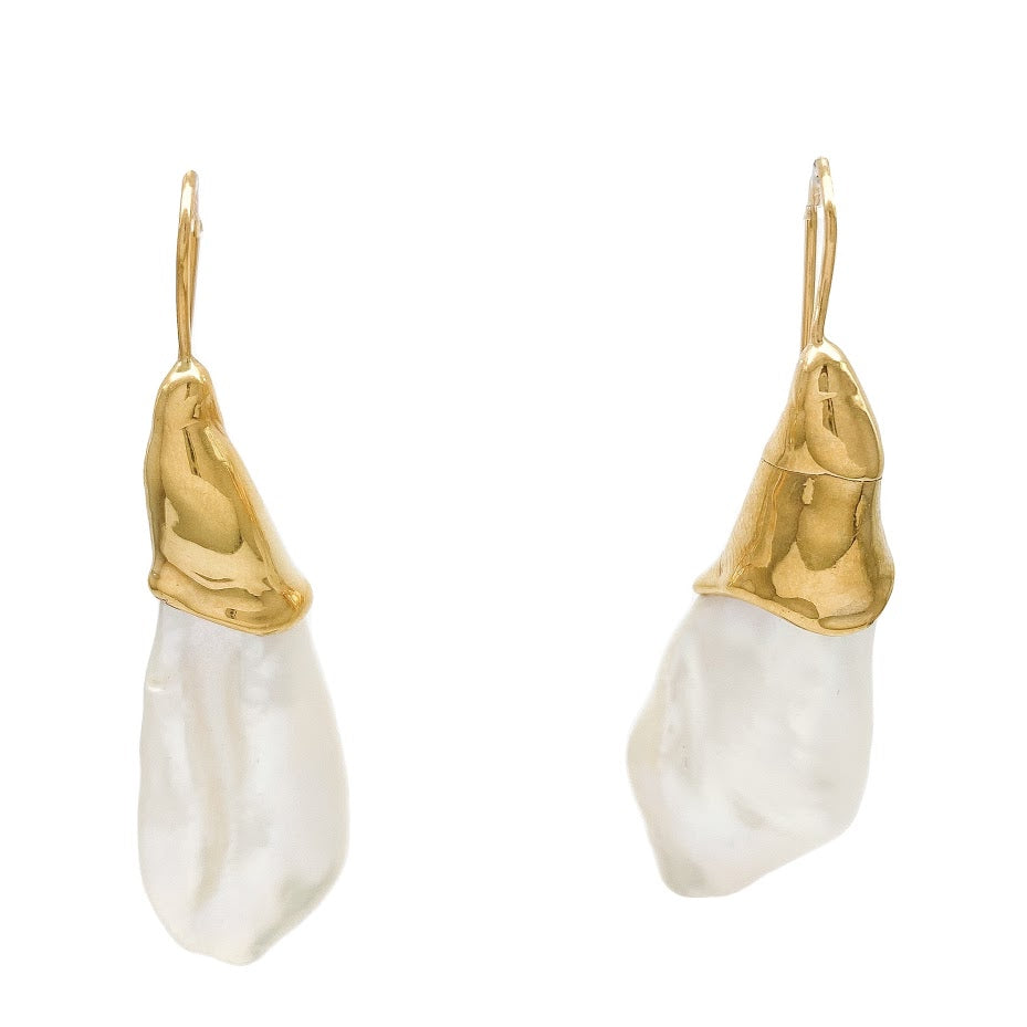 Fluid textured tops with baroque fresh water pearls