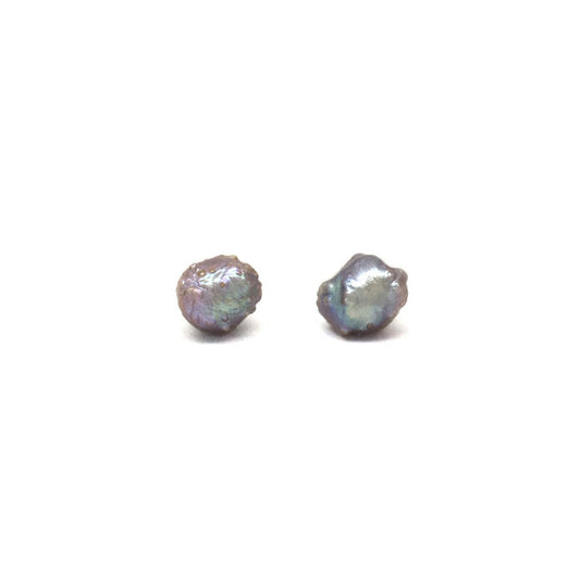 Metallic grey with rose overtones rose bud freshwater pearls