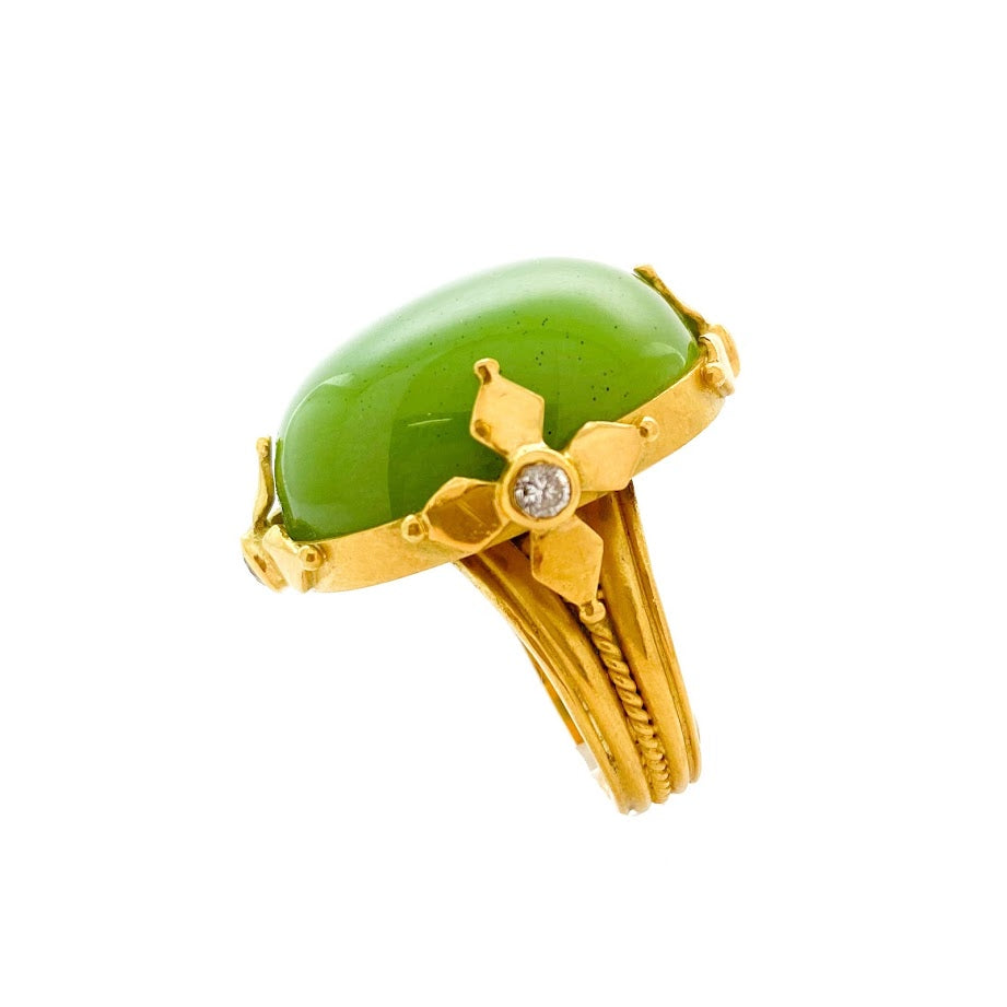 Maltese Green Agate Ring