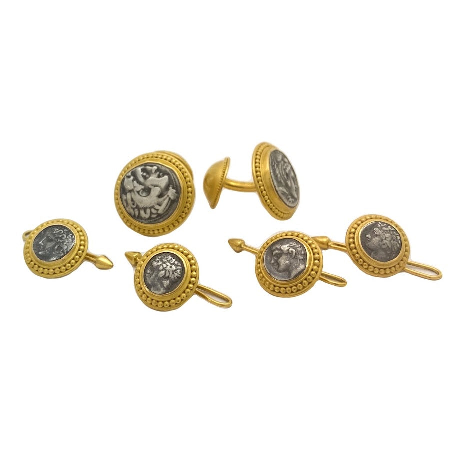 Jawan Alexander the Great Coin Cufflinks and Buttons