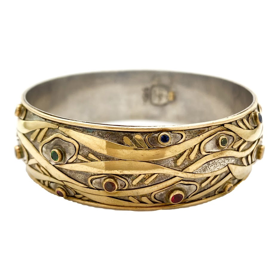 Kelp Sapphire and Ruby Bangle
