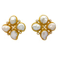 Provance Keshi Pearl and Diamond Earrings