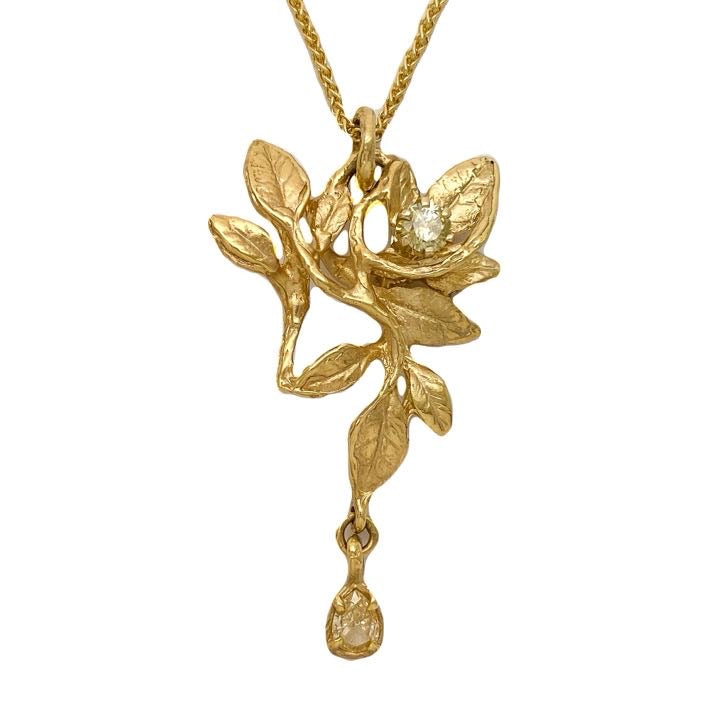 Leaf cluster with yellow diamonds