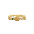 Sting of Leaves with Emeralds and Diamonds