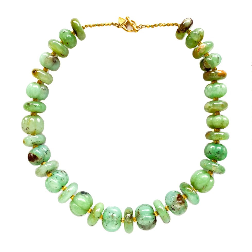 Lola Hand Carved Chrysoprase Necklace