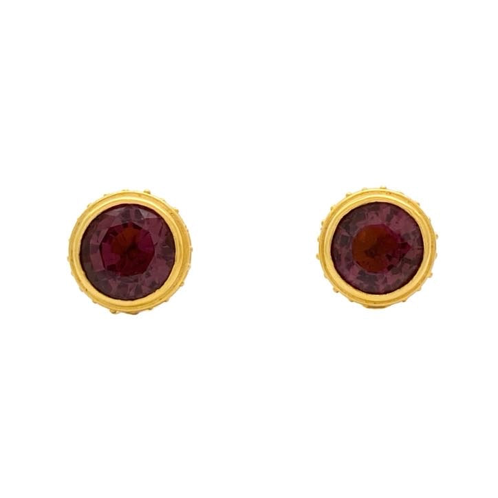 Pill Box Maroon Tourmaline Studs