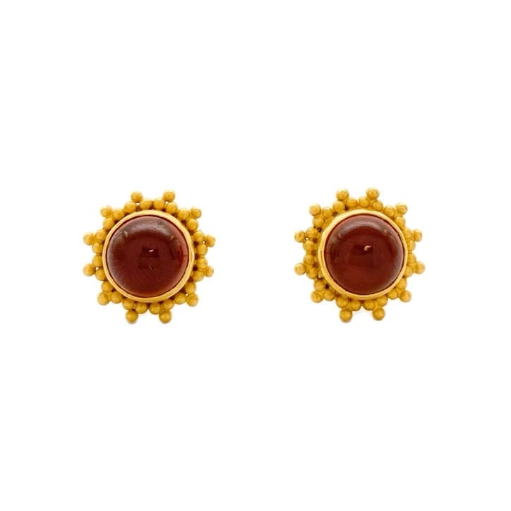 Matahari Garnet Stud Earrings