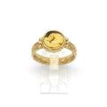 Caste granulation band set with Amber