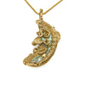 Man of the moon two sided abalone pearl pendant