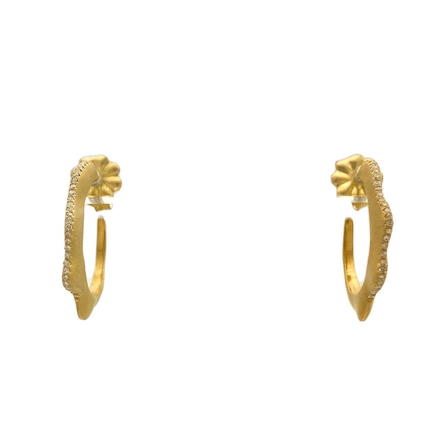 Gold Ruffle Hoops