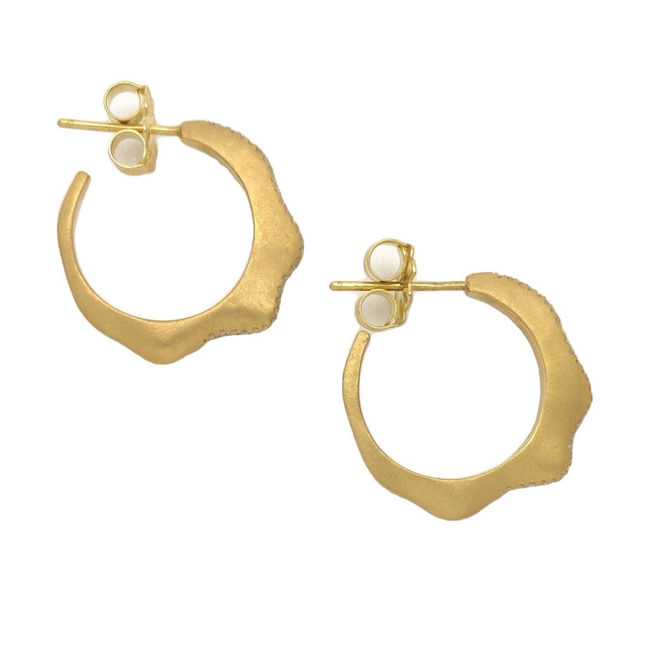 Gold Ruffle Hoops