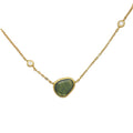Green Sapphire and Diamond Necklace
