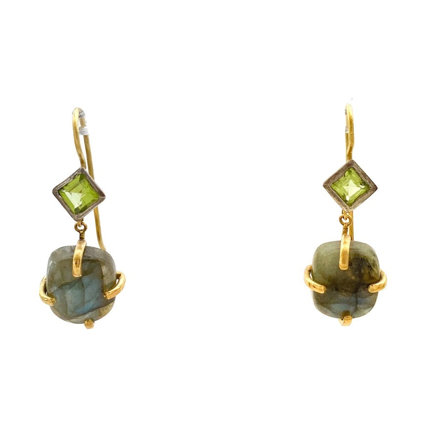 Peridot and Labrodorite Earrings
