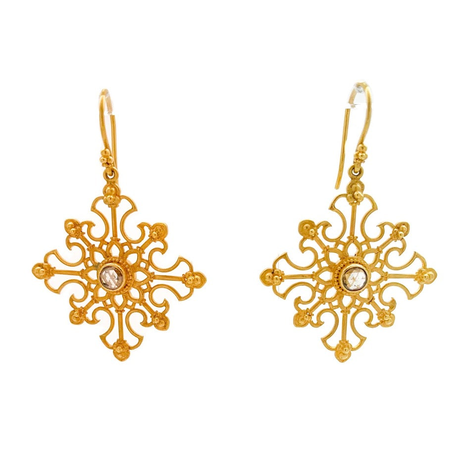 Snowflake Diamond Earrings