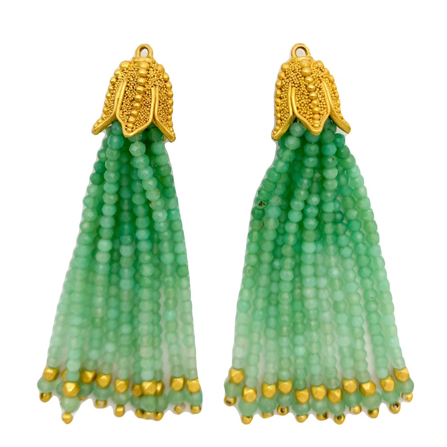 Chrysoprase Starfish Tassel Drops