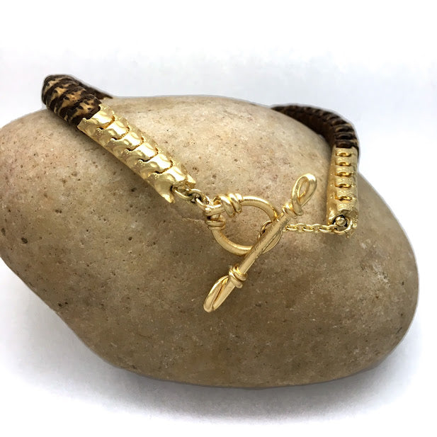 African snake vertebrae bones and yellow gold snake bone castings