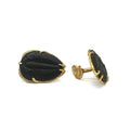 500 million year old Trilobite fossils set as cuff links with gold impressions of fossil ammonites