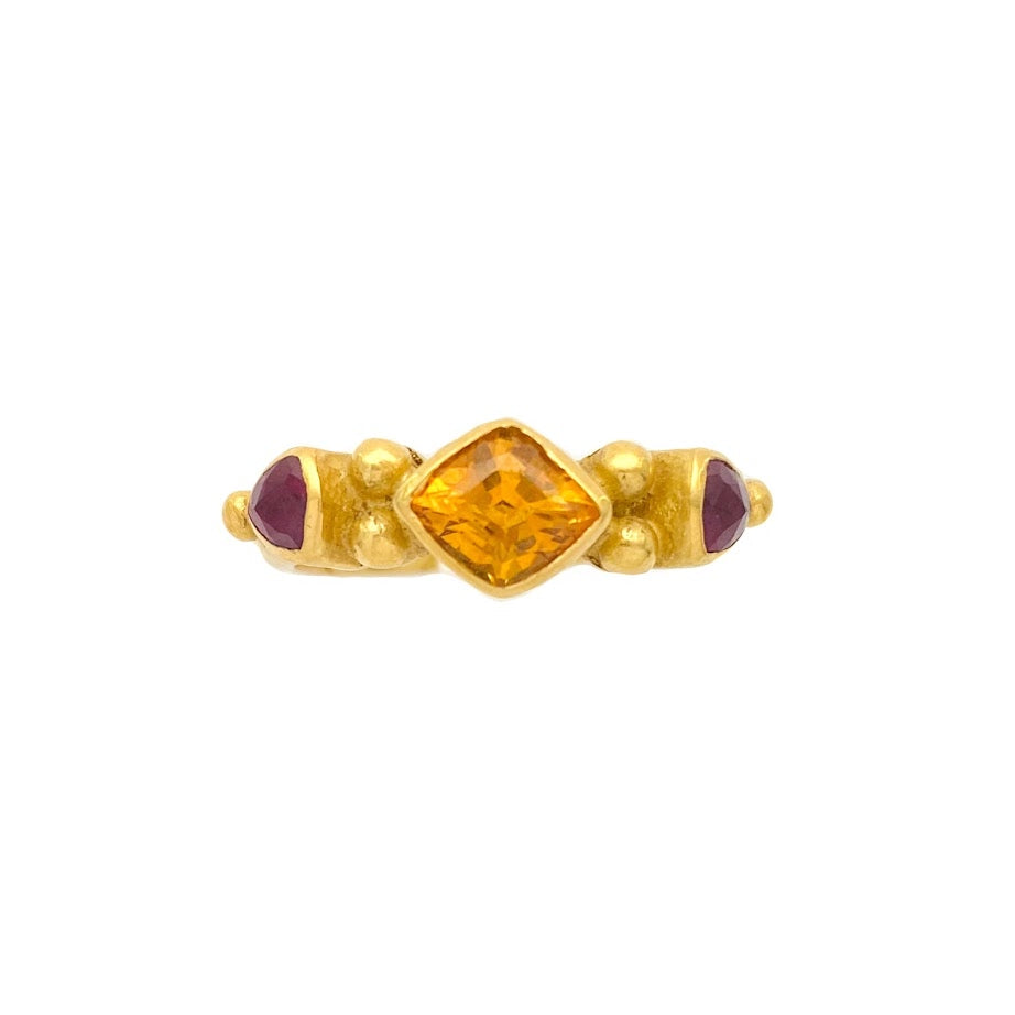 Trinity Sapphire and Ruby Ring