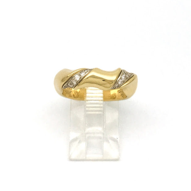 The Ring With a Twist with diamonds