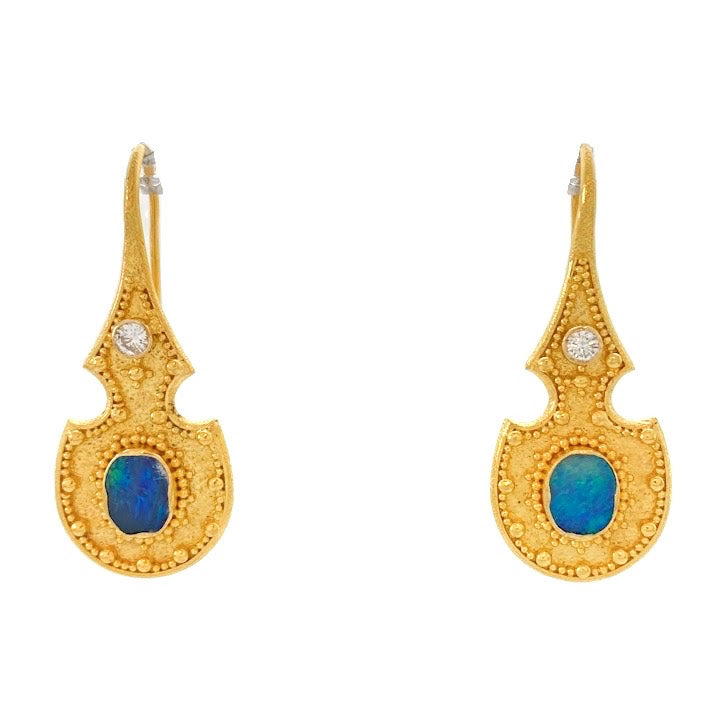 Granulation Australian Opal Earrings