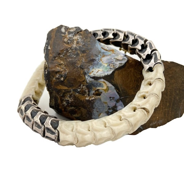 African snake vertebrae bones and sterling snake bone castings